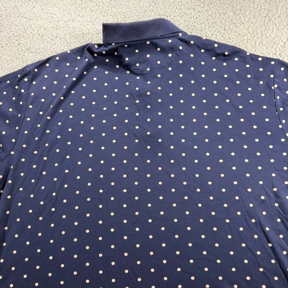 Polo Ralph Lauren Mens Navy Blue Polka Dot Short Sleeve Polo Shirt Size 2XB